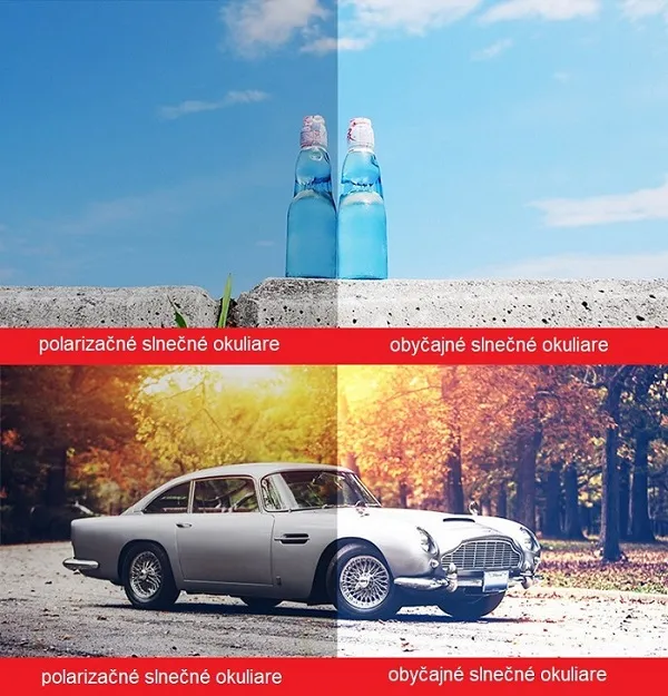 Polarizačné slnečné okuliare HD Polarized - test rozdielu vo viditelnosti
