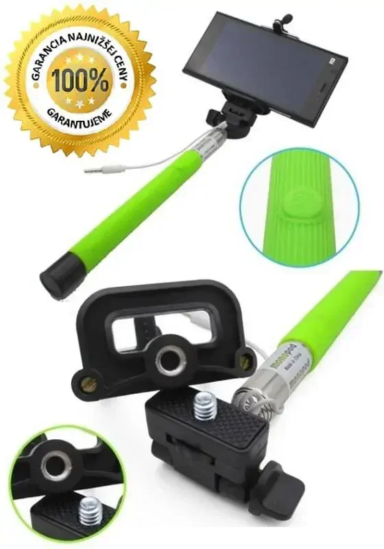 Selfie Stick - ručný selfie statív | čierny