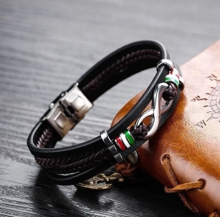 Exkluzívny pánsky kožený náramok so symbolom nekonečna a dušou Talianska