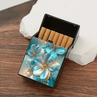Puzdro na cigarety CLASSIC EXCLUSIVE | tyrkysové kvety