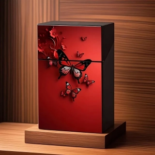 Puzdro na cigarety CLASSIC EXCLUSIVE | červený motýľ